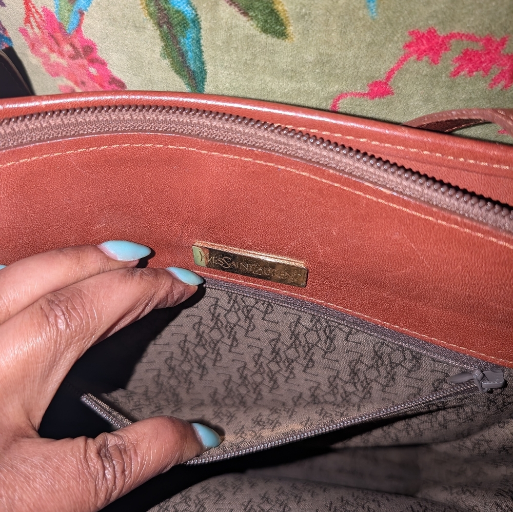 YSL Brown Leather Tote/Shoulder Bag - Picture 11 of 13